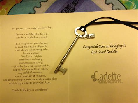 Cadette Silver Key Poem Printable