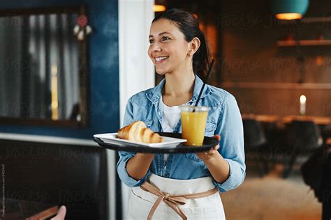 Cafe Waitress Smiling
