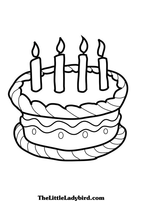 Cake Coloring Page Printable