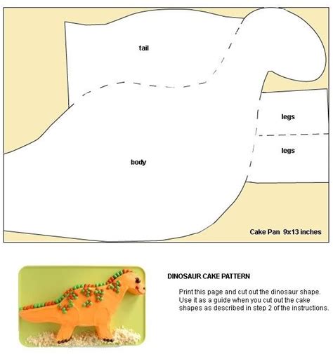 Cake Dinosaur Template