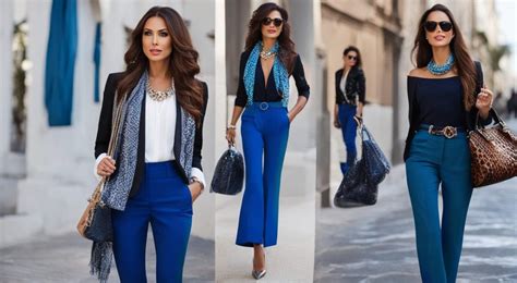 Inspirações com calça azul claro, paleta de cores discretas, suaves