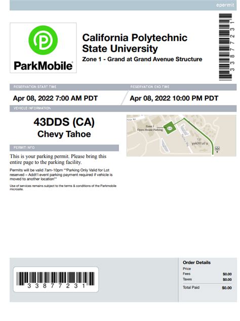 Cal Poly Fall 2024 Parking Permit