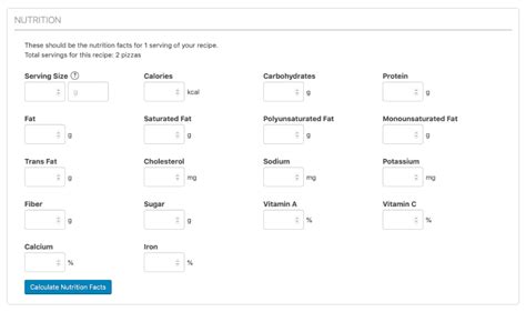Calculate Nutrition