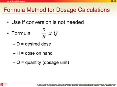 Calculating Drug Dosage Formula