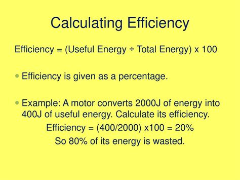 Calculating Efficiency And Optimizing Power Use