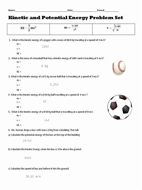 Calculating Potential Energy Worksheet Unique Worksheet Kinetic