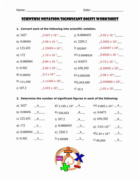 Calculating Significant Figures Worksheet