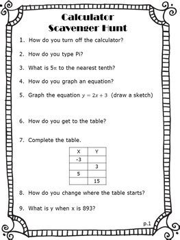 Calculator Scavenger Hunt