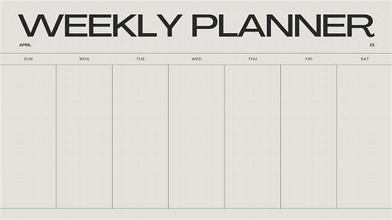 Calendar 1 Week