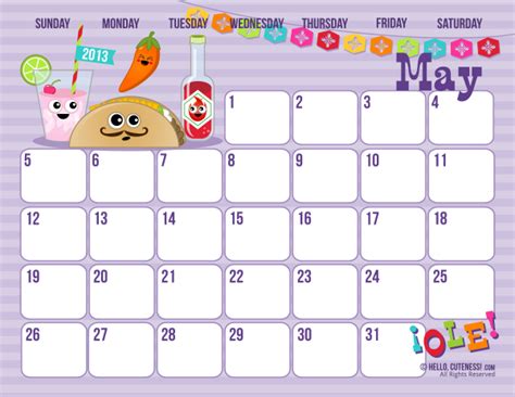 Calendar 2013 May