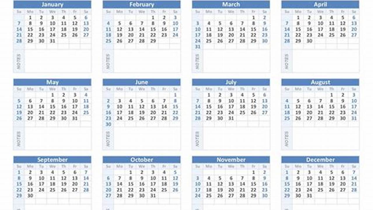 Calendar 2024 For Notes
