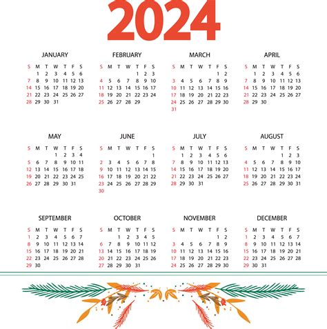 Calendar 2024 Png