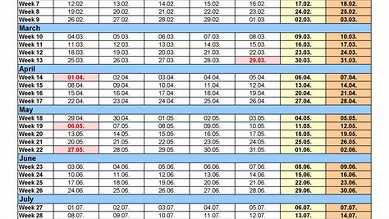 Calendar 2024 With Week Numbers Excel