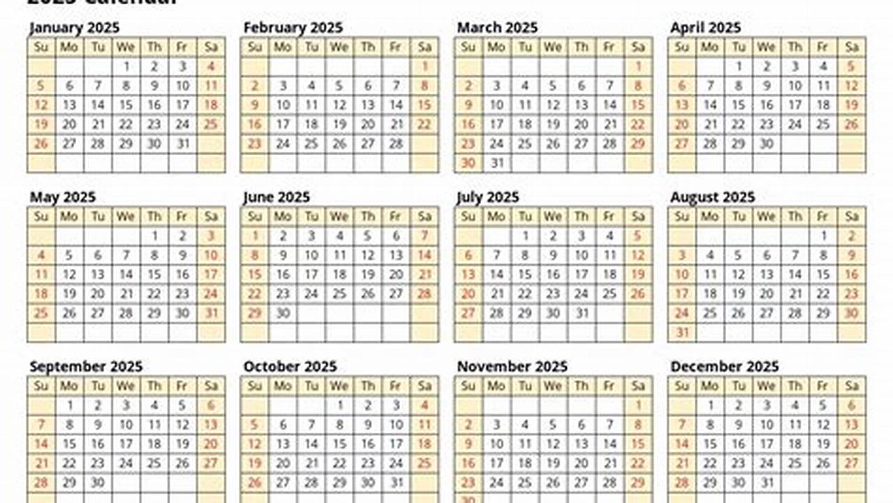 Calendar 2025 Exercises