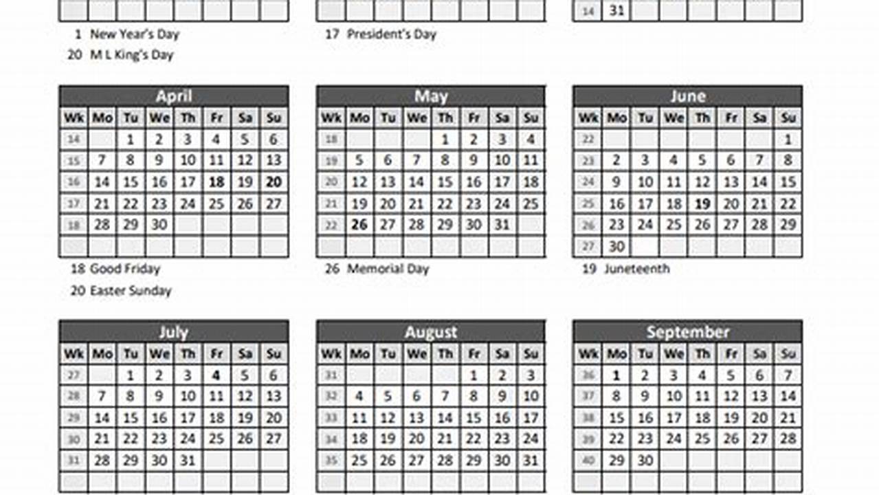 Calendar 2025 With Week Numbers Printable