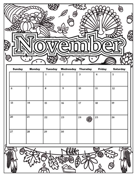 Calendar Coloring Pages