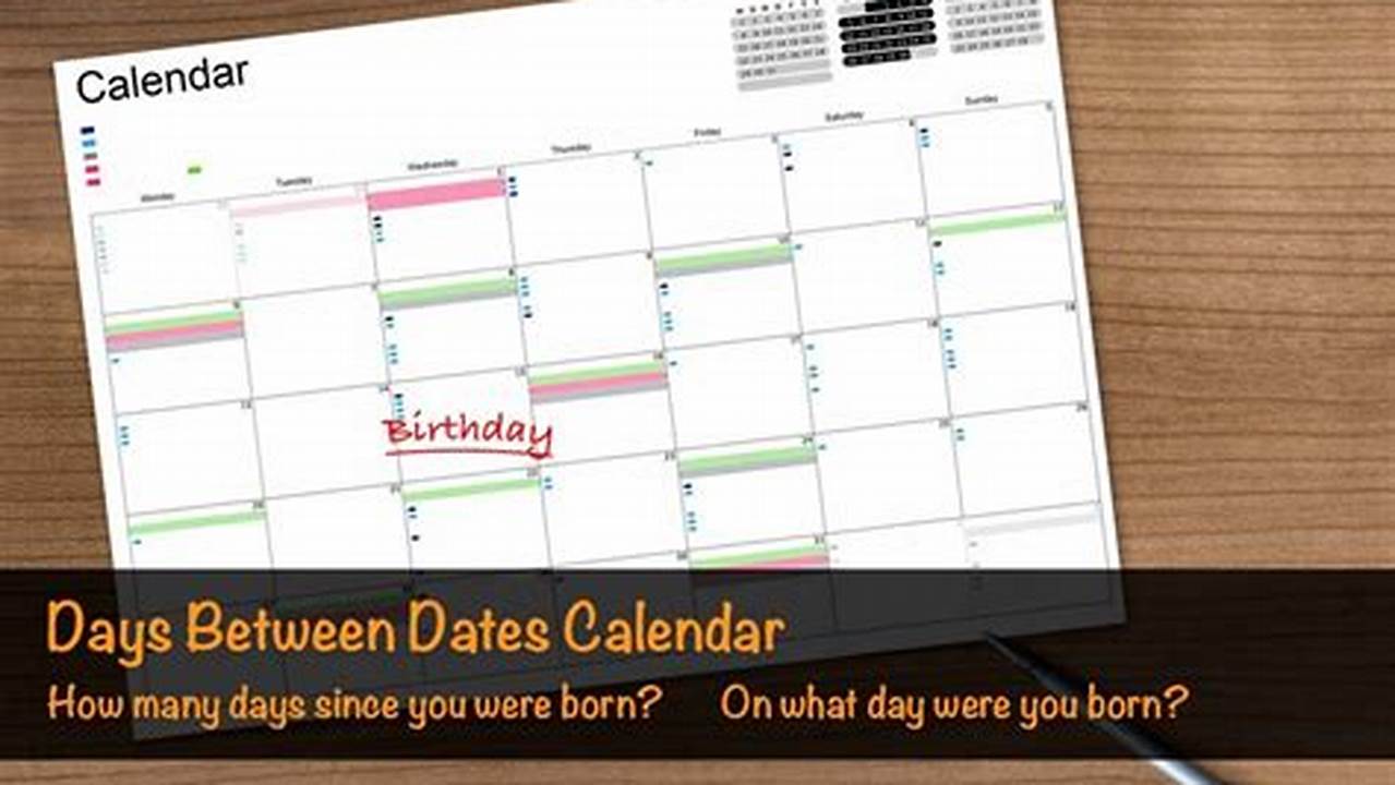 Calendar Countdown Between Dates