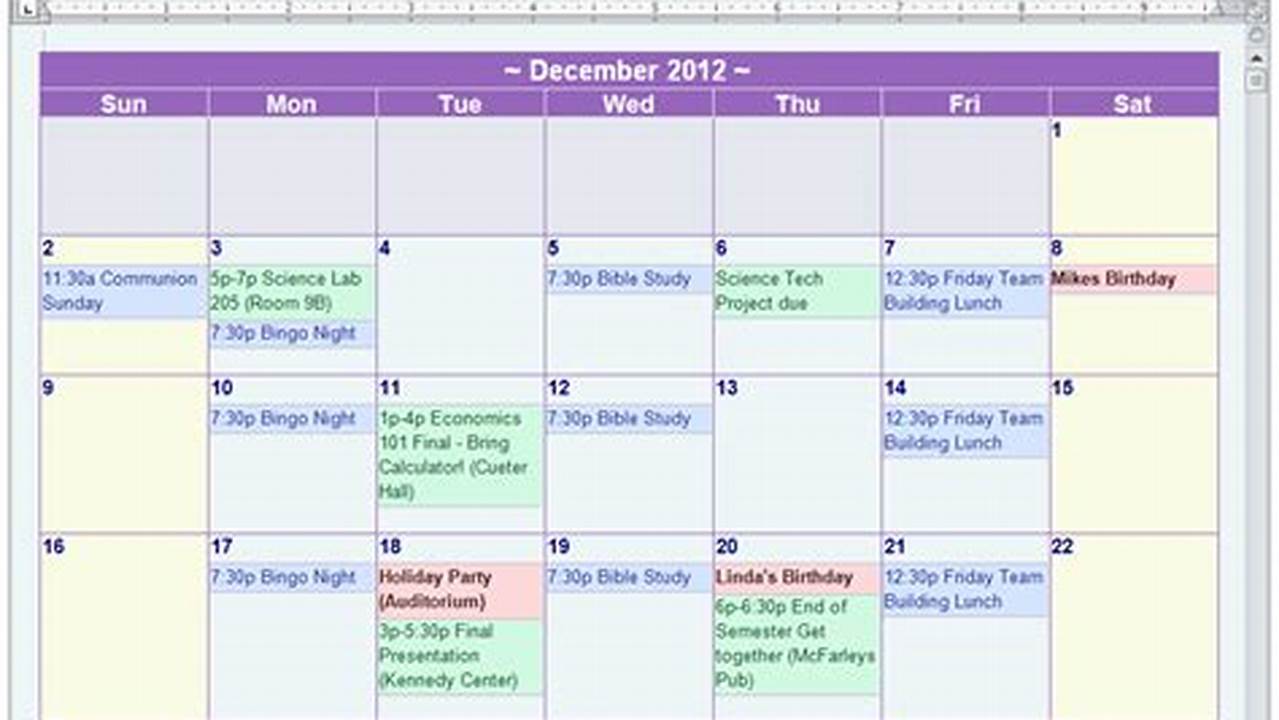 Calendar Creator For Windows Free