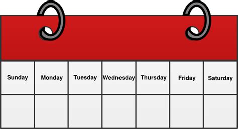 Calendar Days Of The Week Clipart