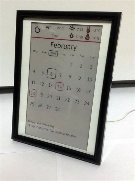 Calendar Digital Display