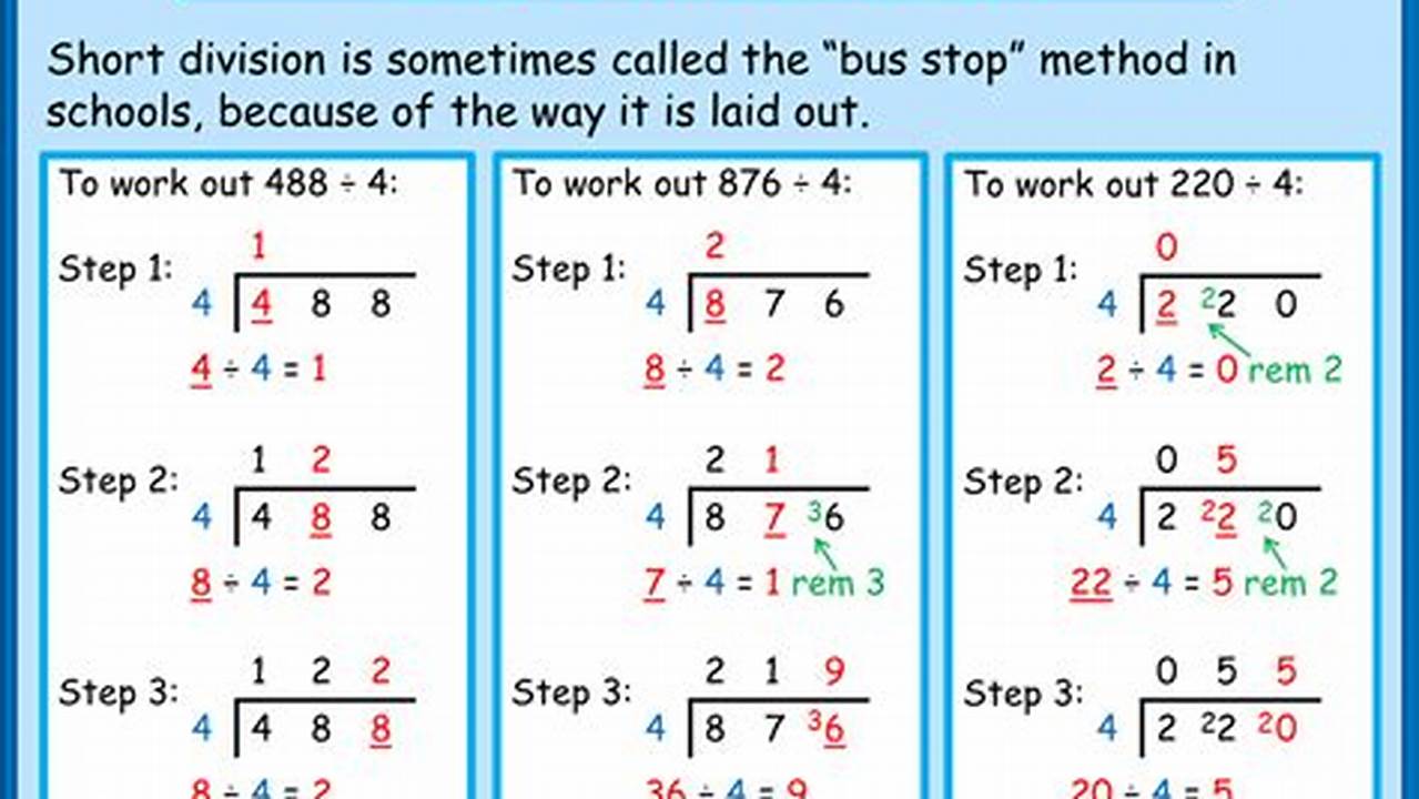 Calendar Divisions For Short