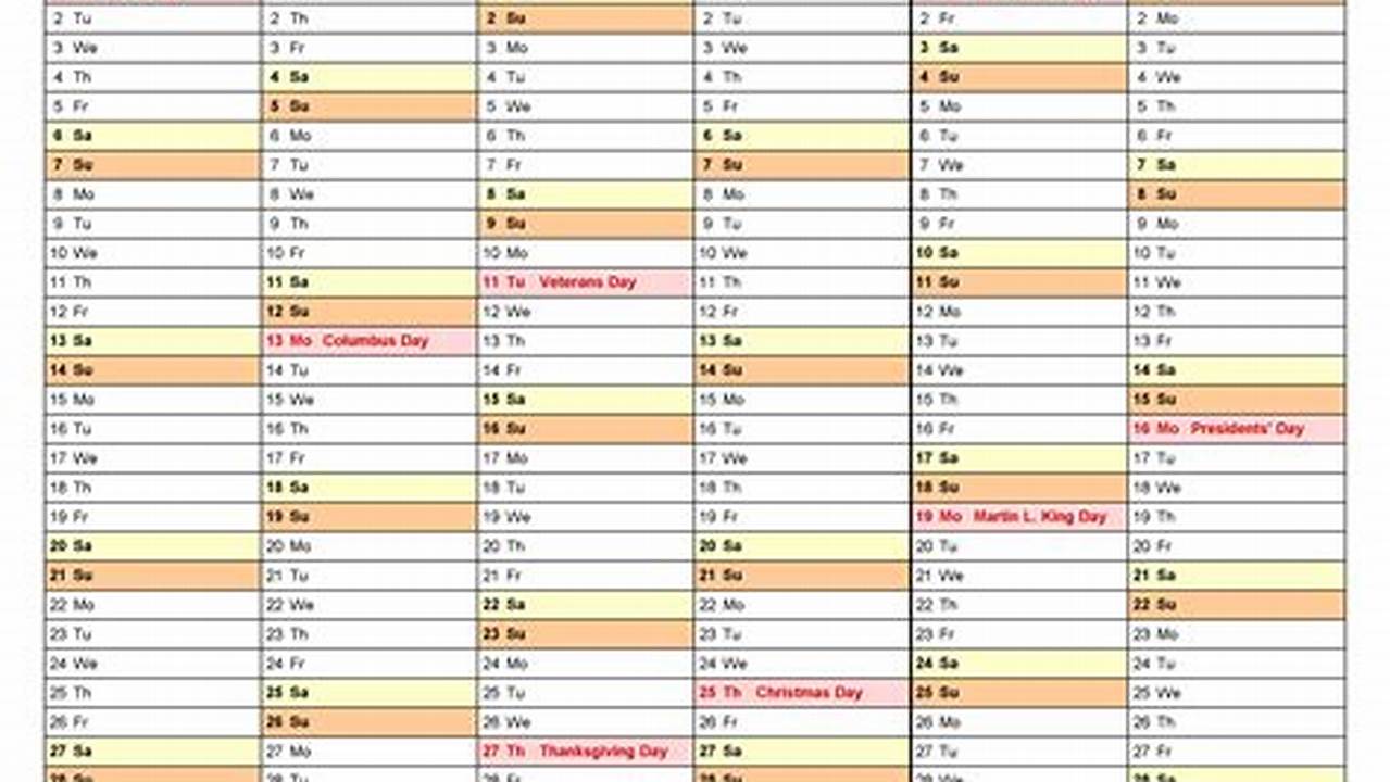 Calendar First Semester 2025