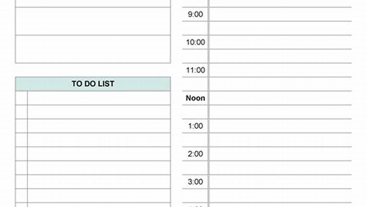 Calendar For Daily Routine