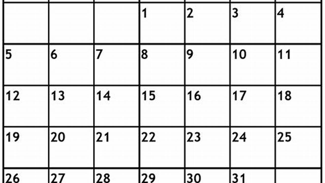 Calendar For January