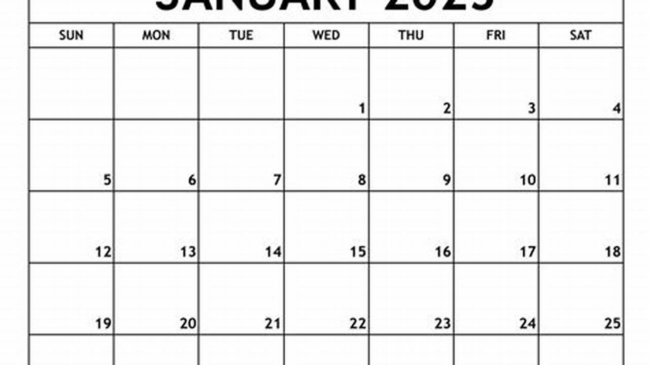 Calendar For Printing January 2025