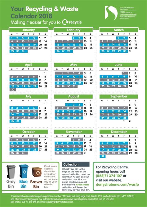 Calendar For Recycling