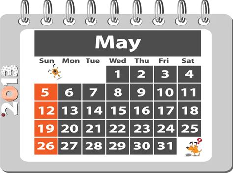 Calendar For The Month Of May