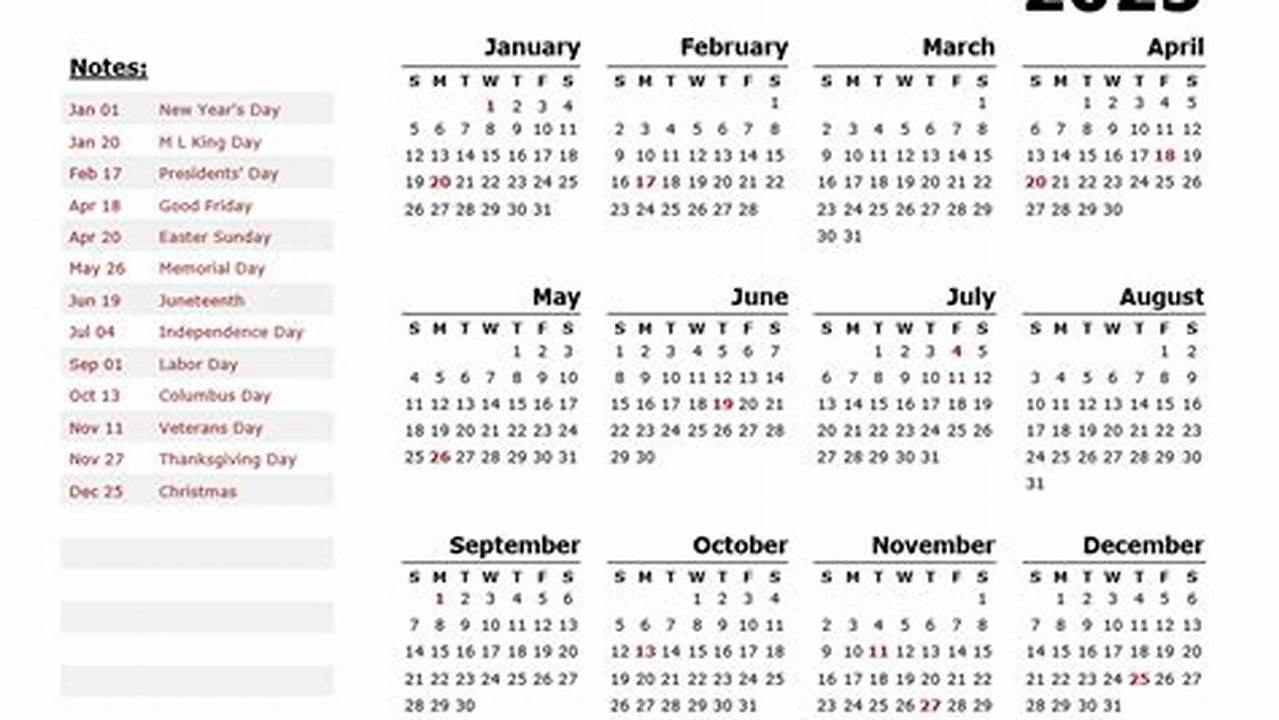 Calendar Formats 2025