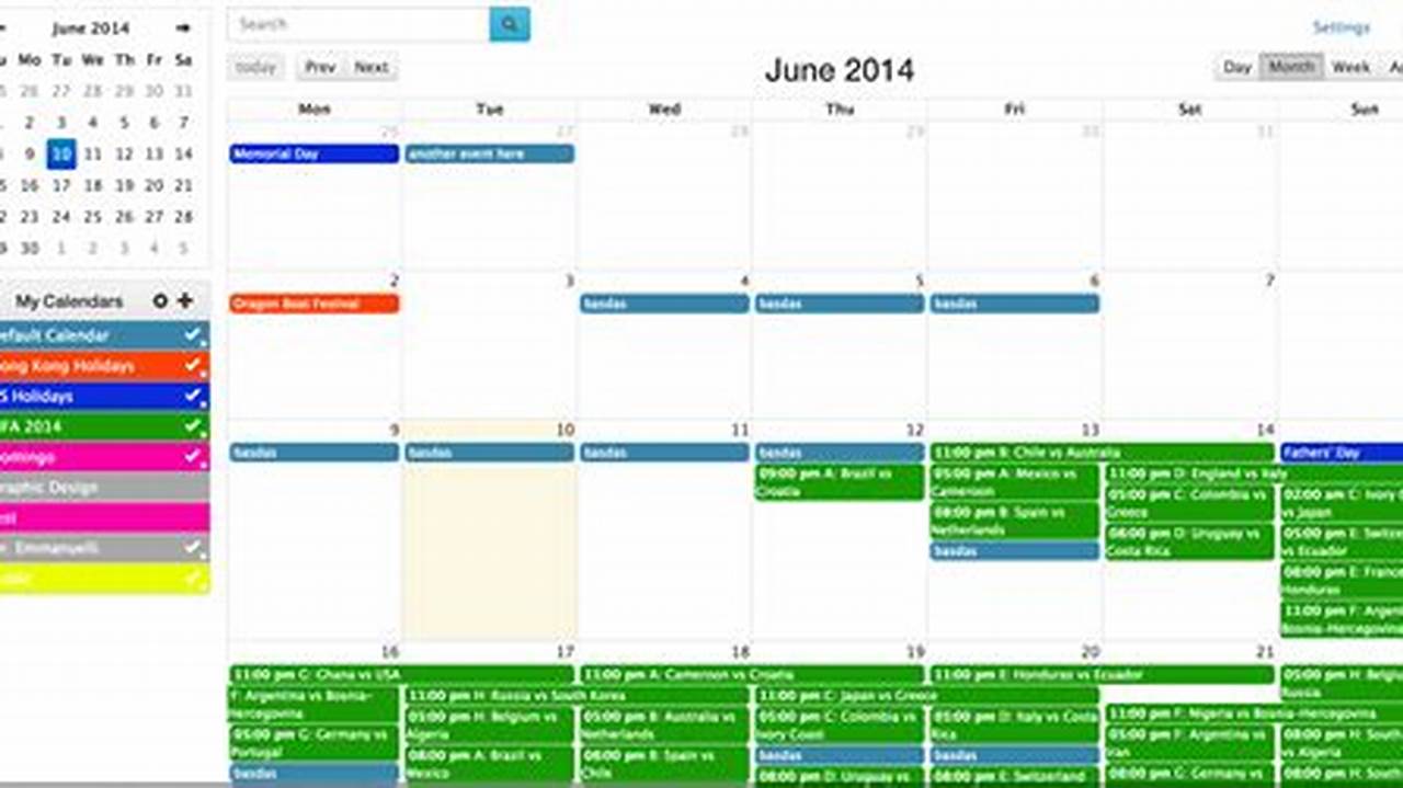 Calendar In Php Example