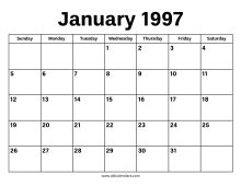Calendar January 1997