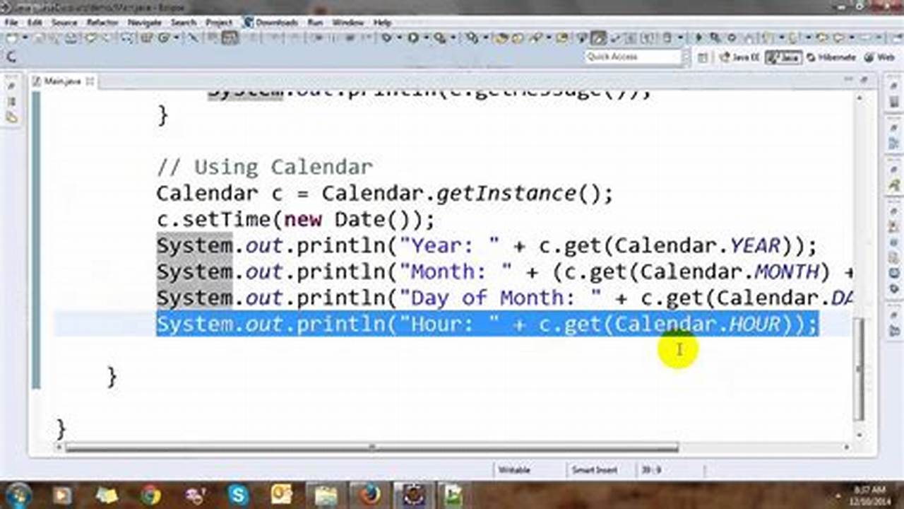 Calendar Java Get Year