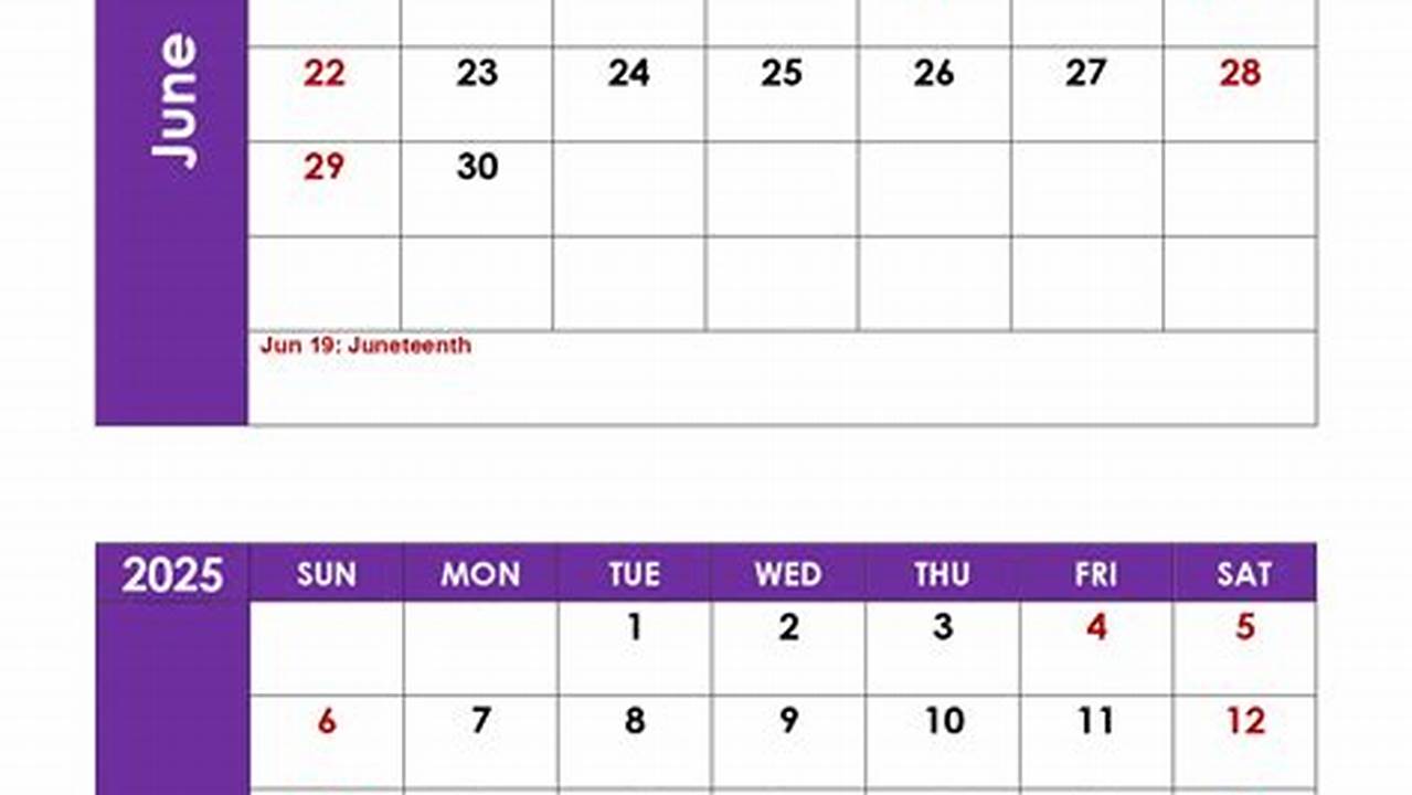Calendar June July 2025 Editable