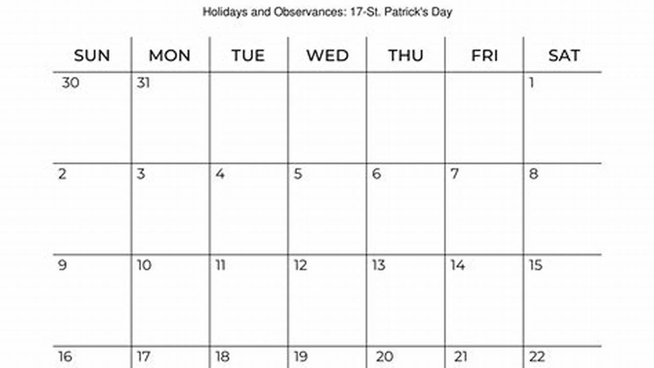 Calendar March 1 2025