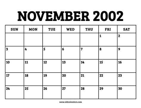Calendar Nov 2002
