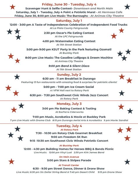 Calendar Of Events Durango Co