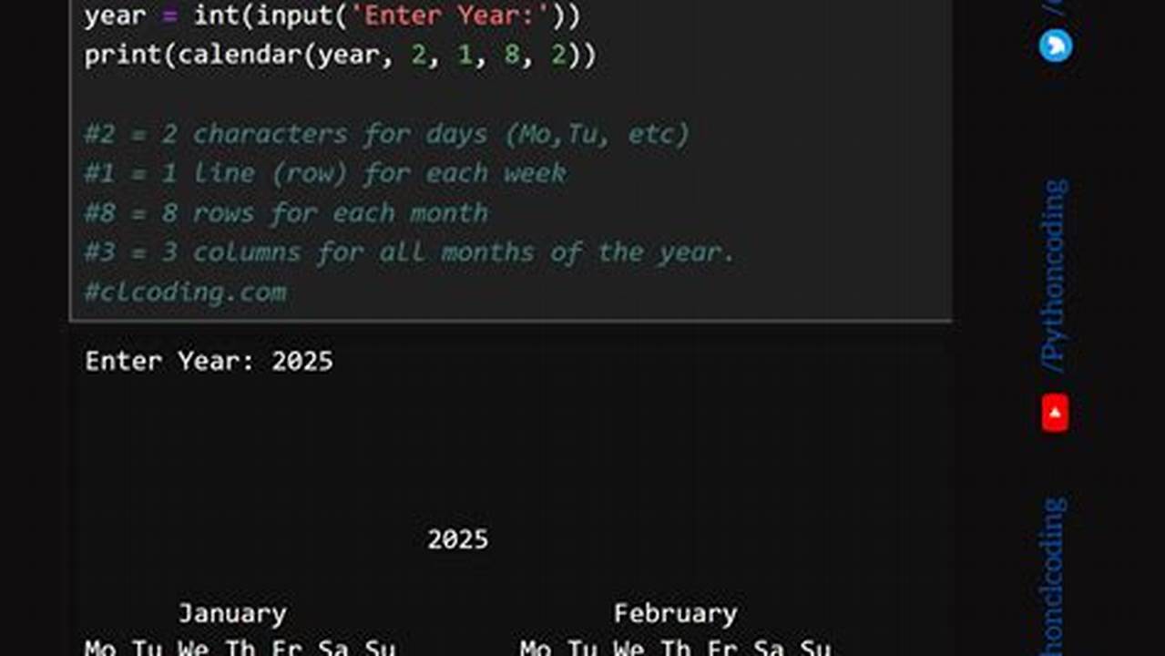Calendar Python Library