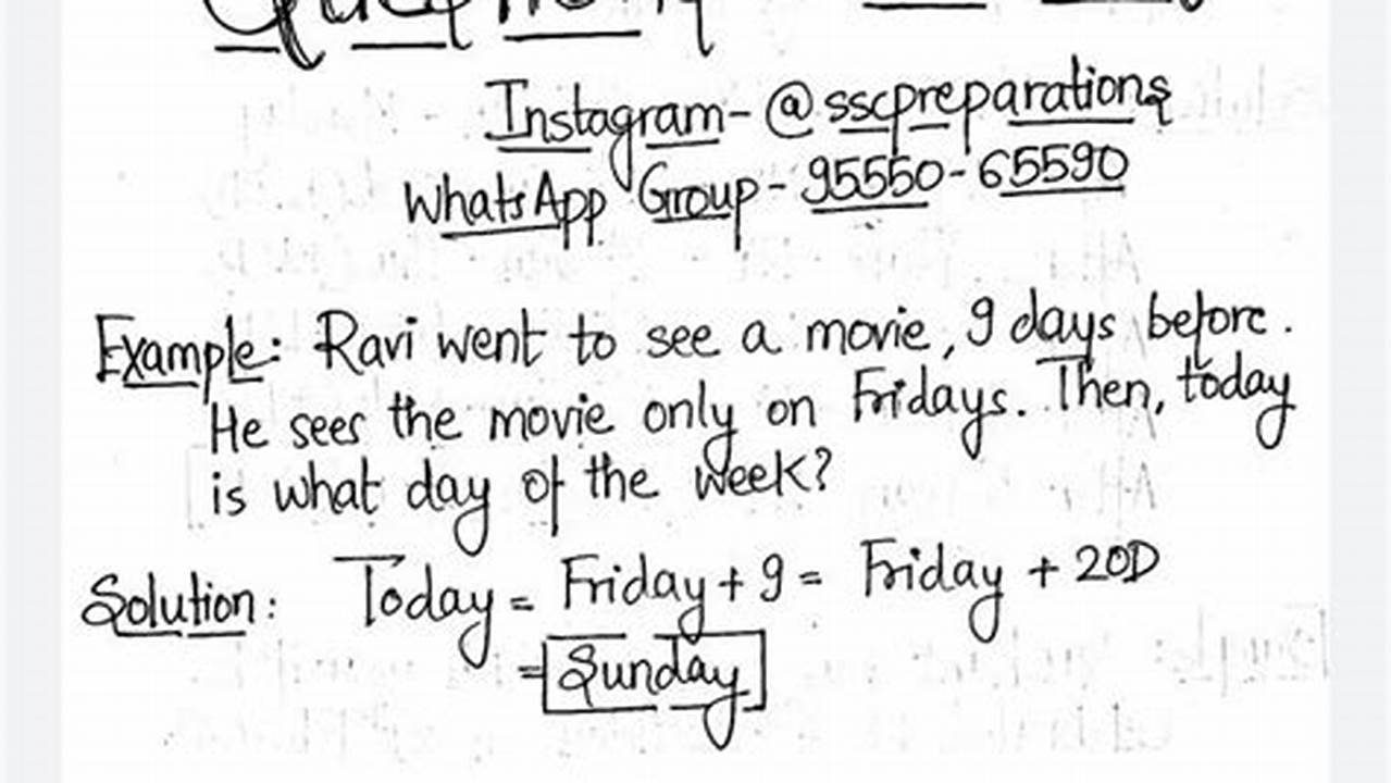 Calendar Questions Tricks