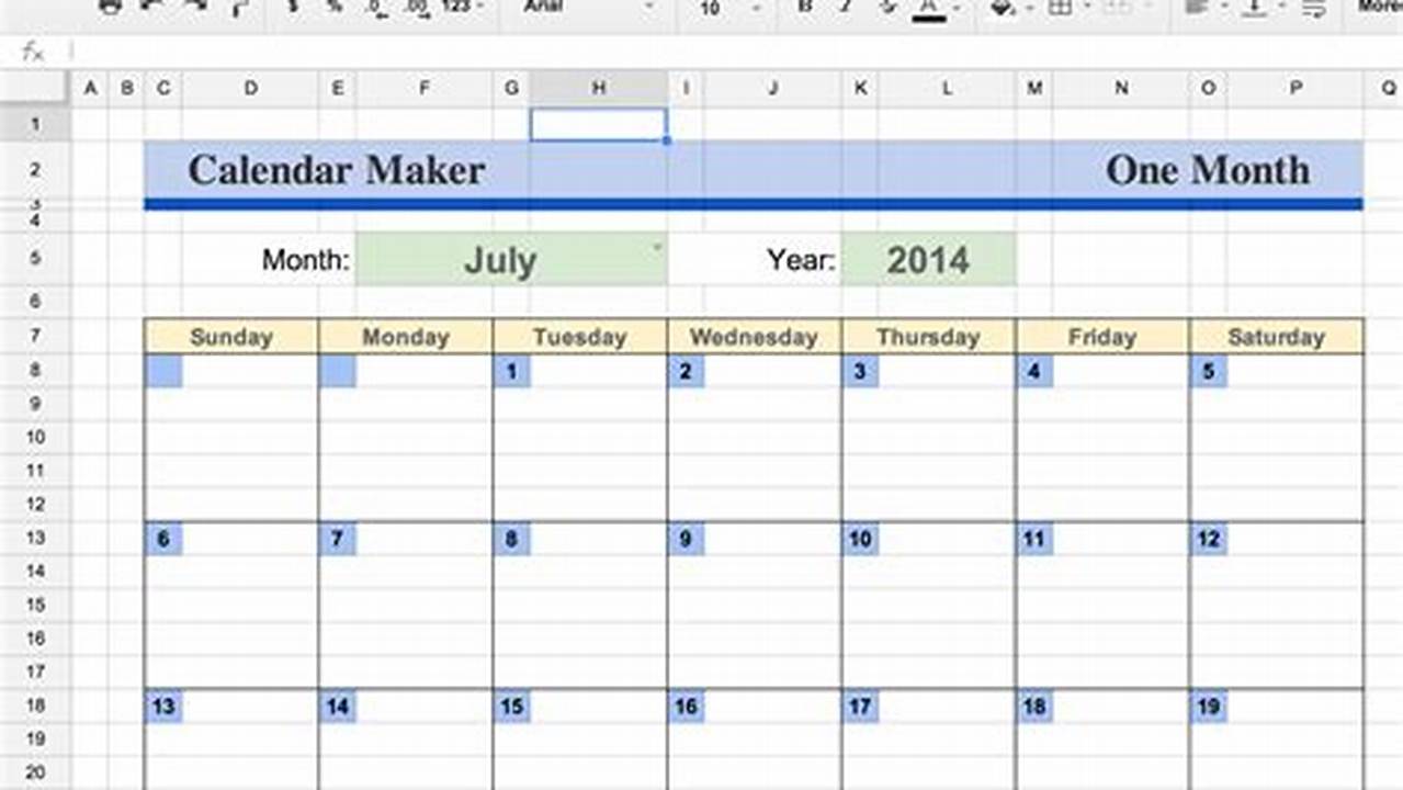 Calendar Template For Google Sheets 2024