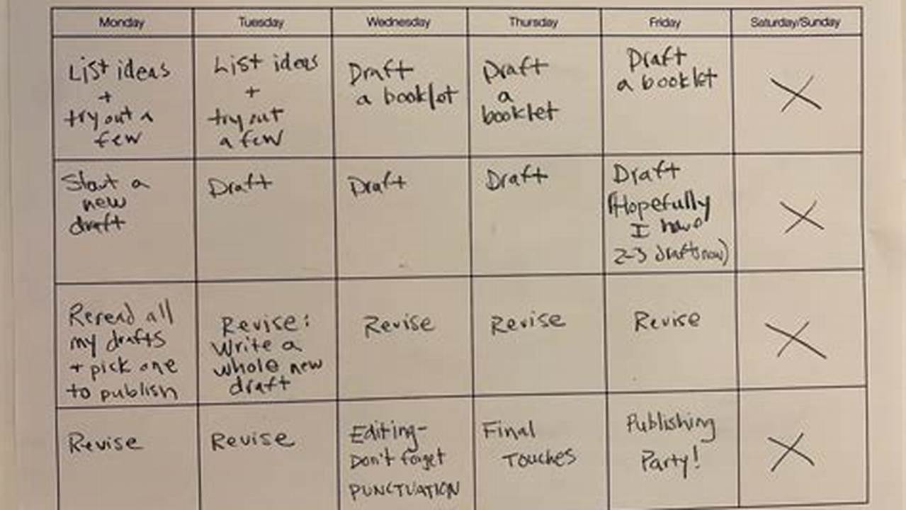 Calendar To Write In