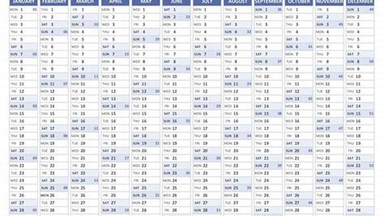 Calendar Week Days 2024