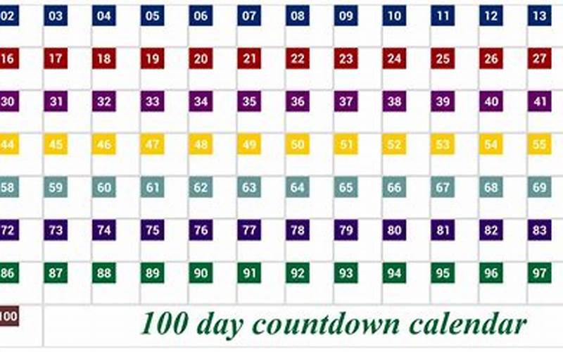 Calendar With Days Counting Down