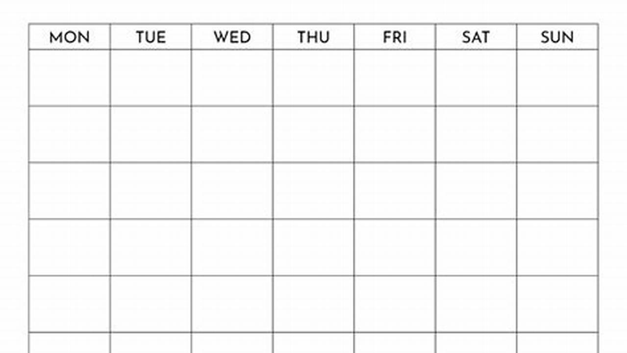 Calendar Without Numbers