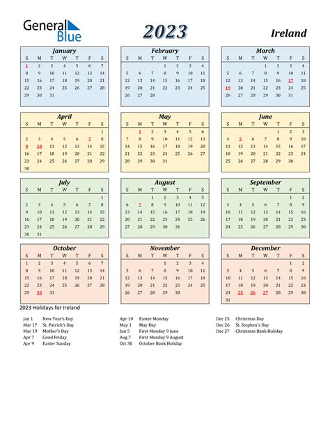 2023 ireland calendar with holidays 2023 ireland calendar with