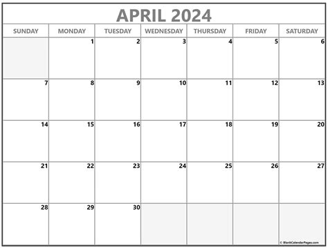 Calendar April Print