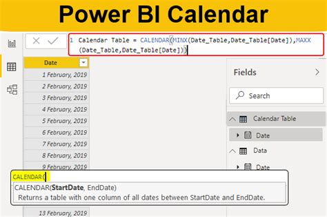 Calendar Auto Power Bi