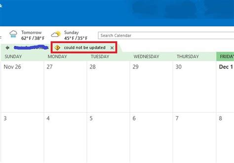Calendar Could Not Be Updated Outlook